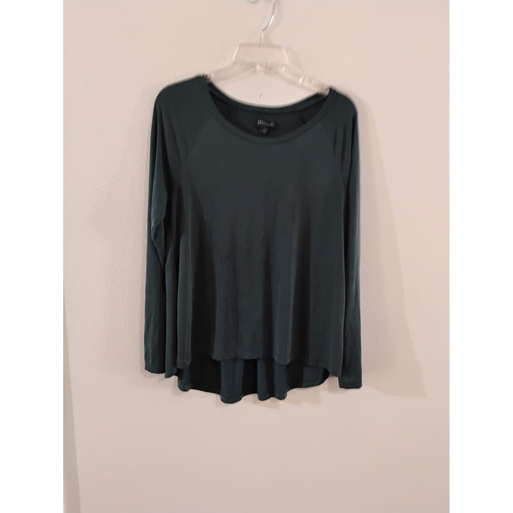 American Eagle Soft & Sexy Long Sleeve Top Green Raglan Pleated Back Medium